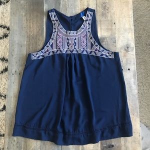 Francesca’s blue embroidered top